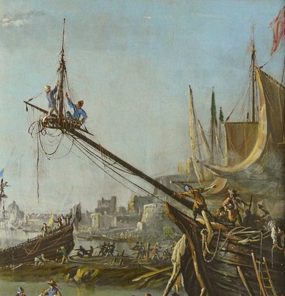 A Seaport by Johann Anton Eismann